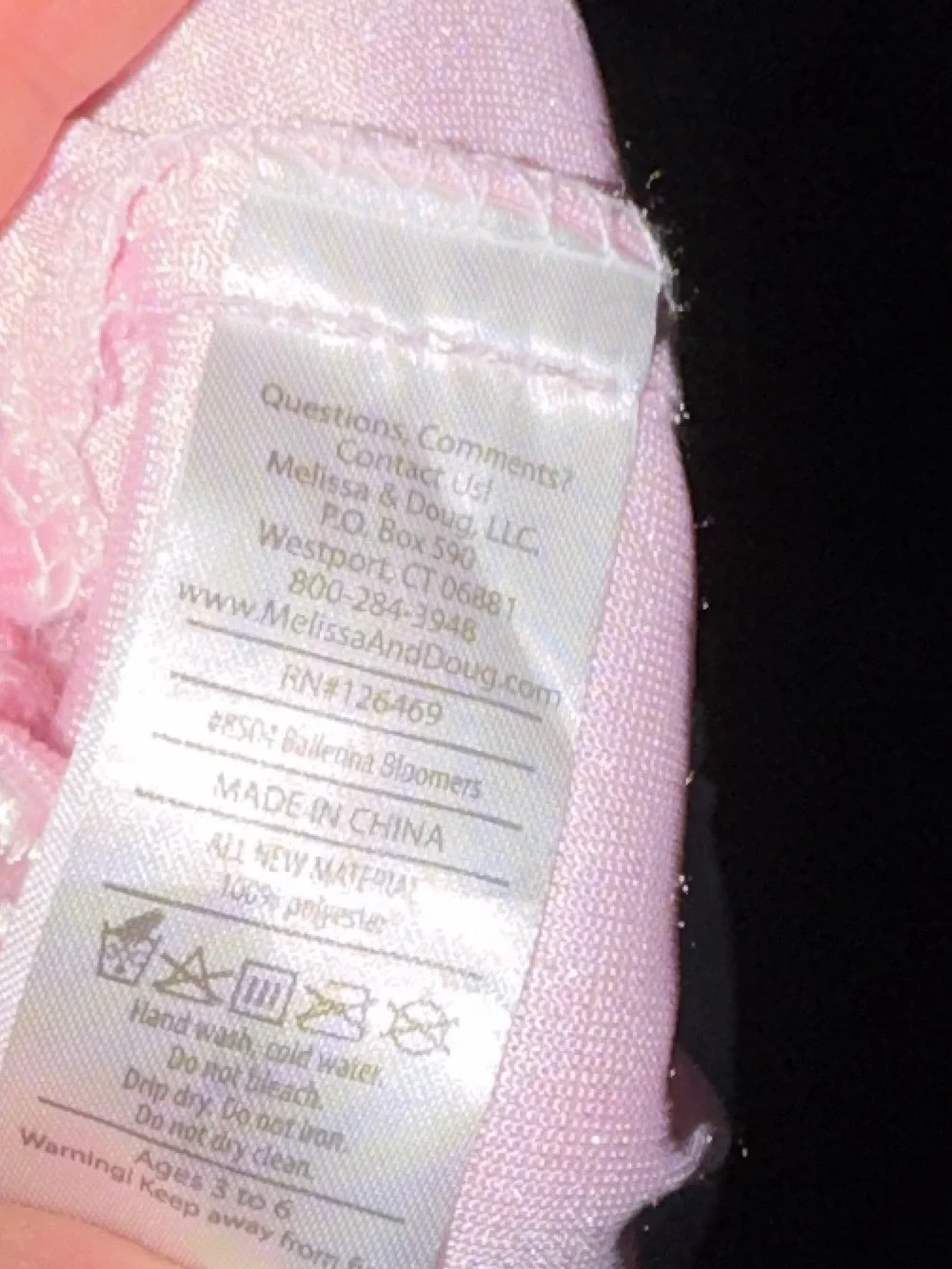 Melissa & Doug ballerina costume size 3-6